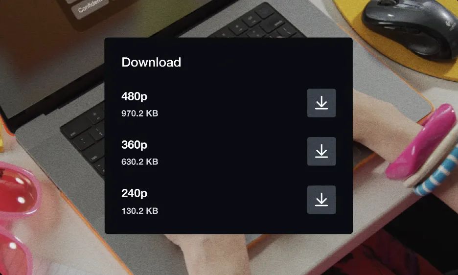 Video resolutions to download