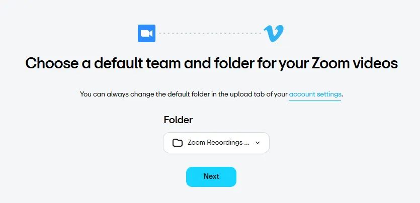 A folder being selected to save Zoom videos.