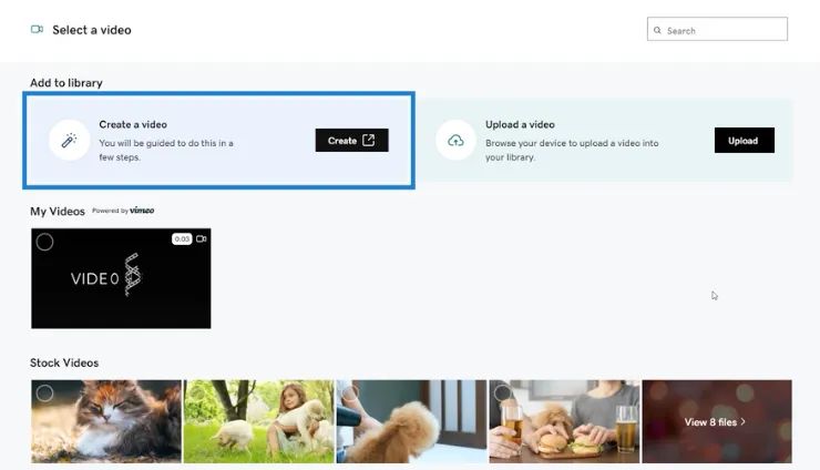 Create a video or upload a video to GoDaddy with Vimeo