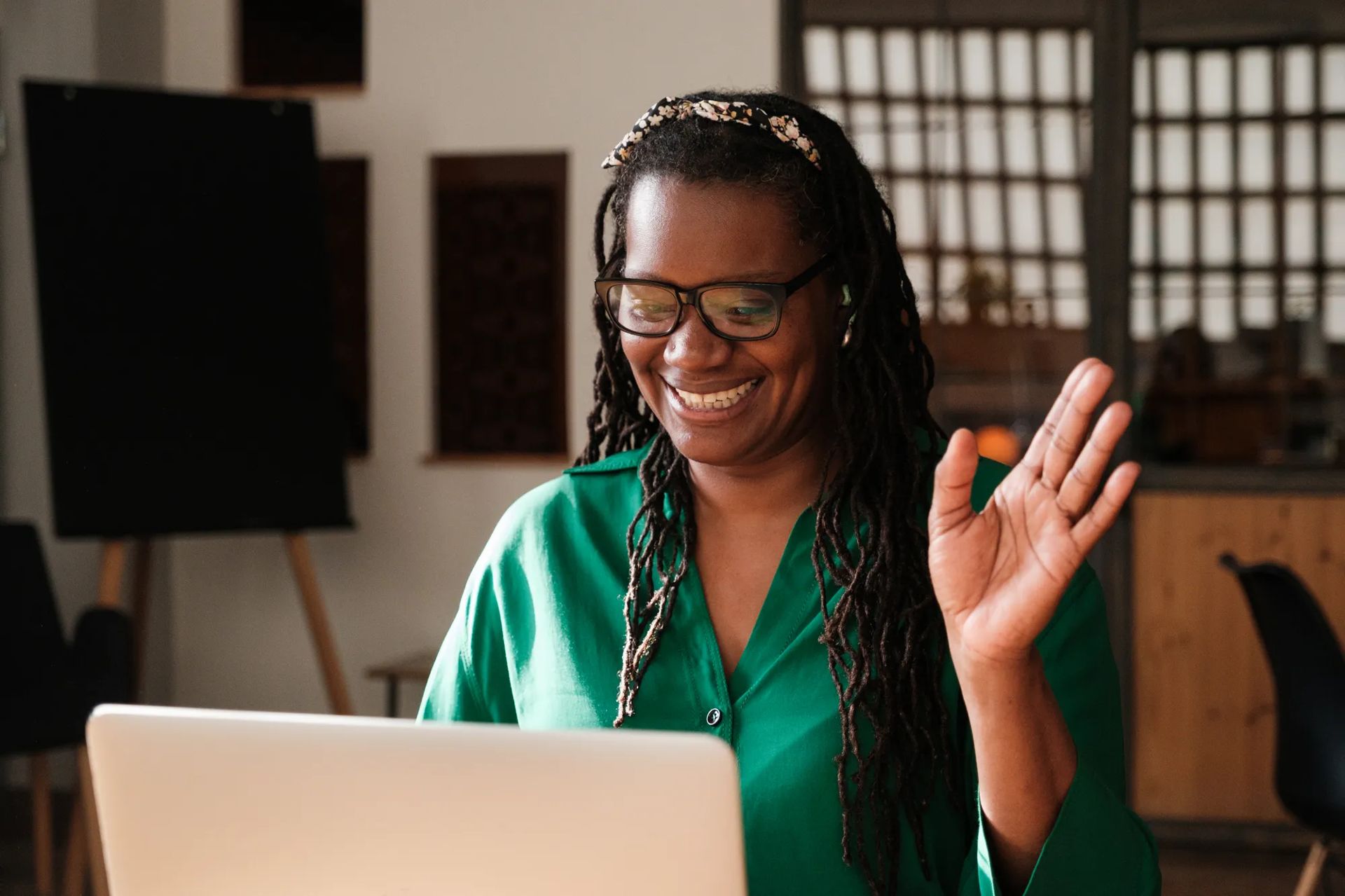 Video recruiter interviewing a candidate online