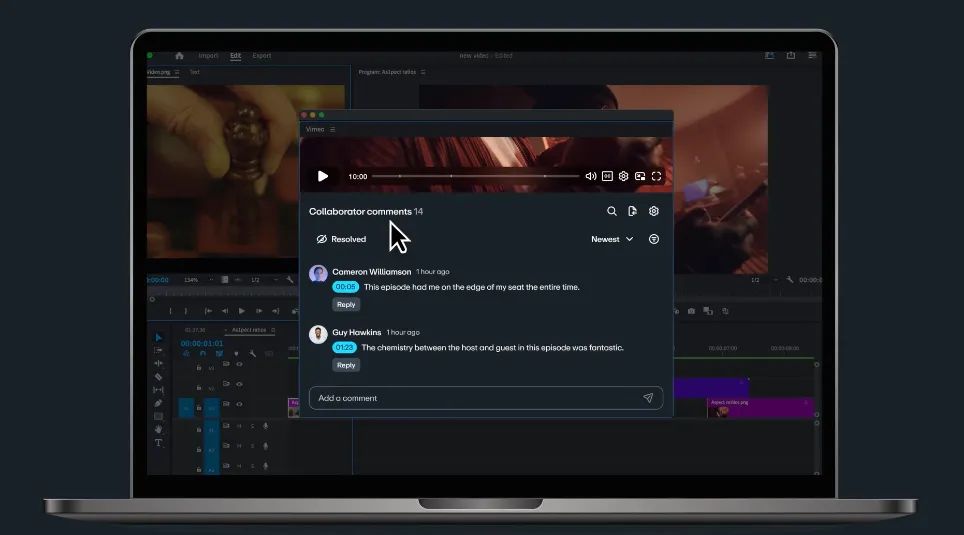 Vimeo Adobe Premiere Pro integration video collaboration comments
