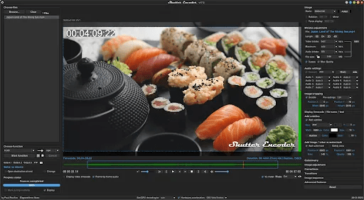 A screenshot of the Shutter Encoder tool’s video editing dock