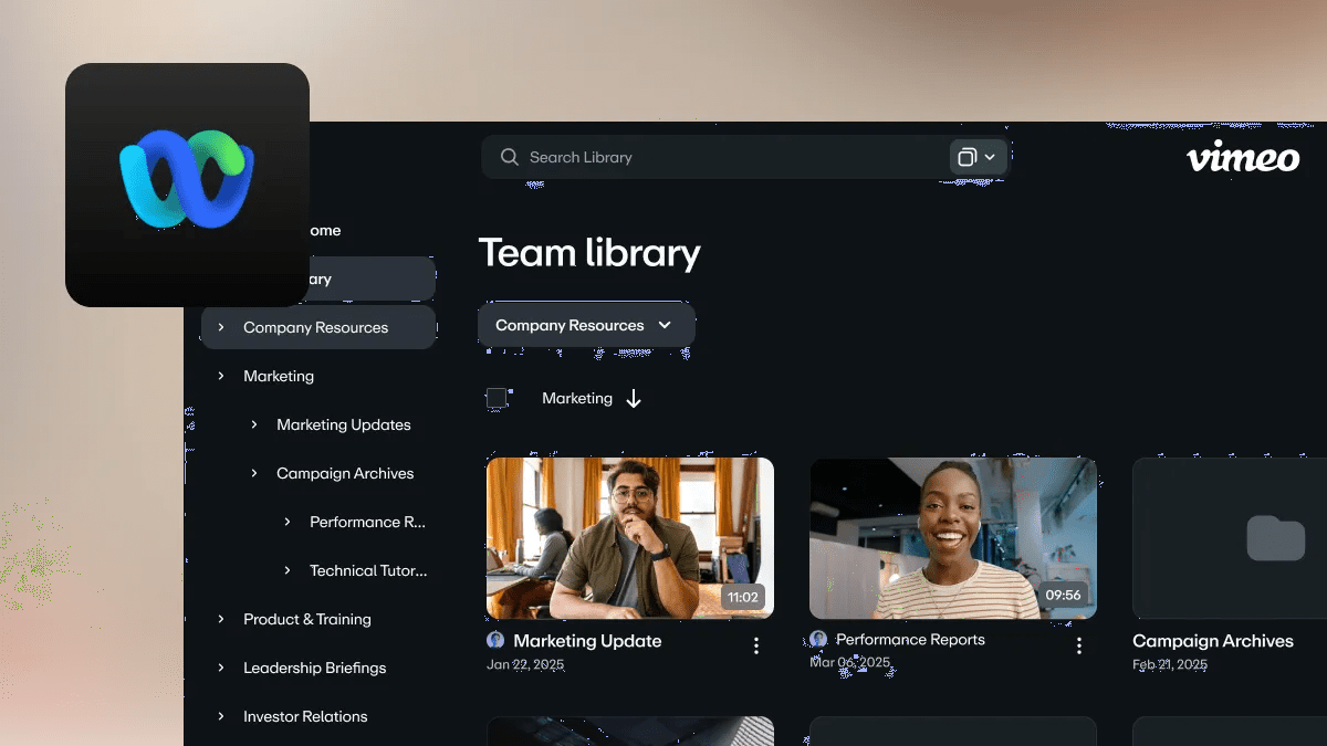 Vimeo Webex integration