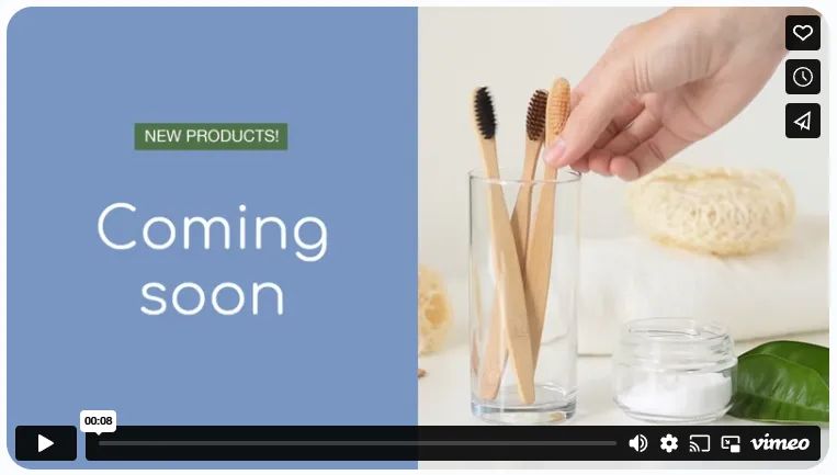 Promo video still of a new product launch coming soon.