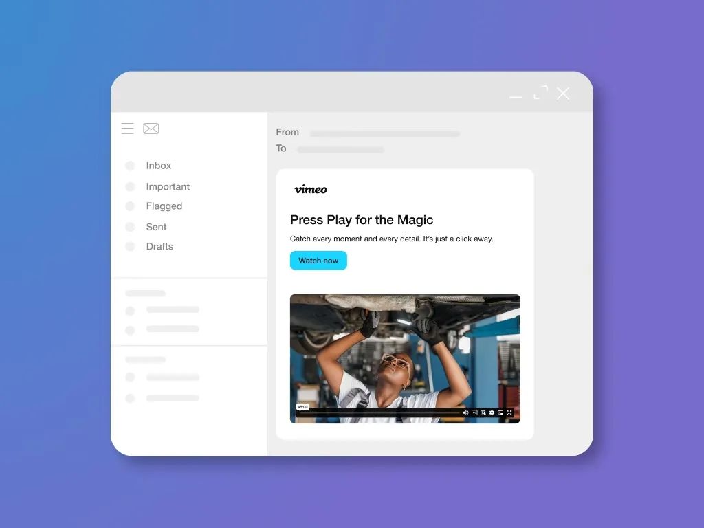 Play a video in an email