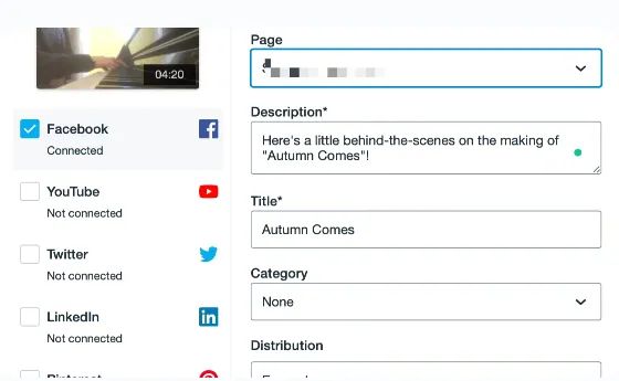 Add video description for sharing to socials like Facebook