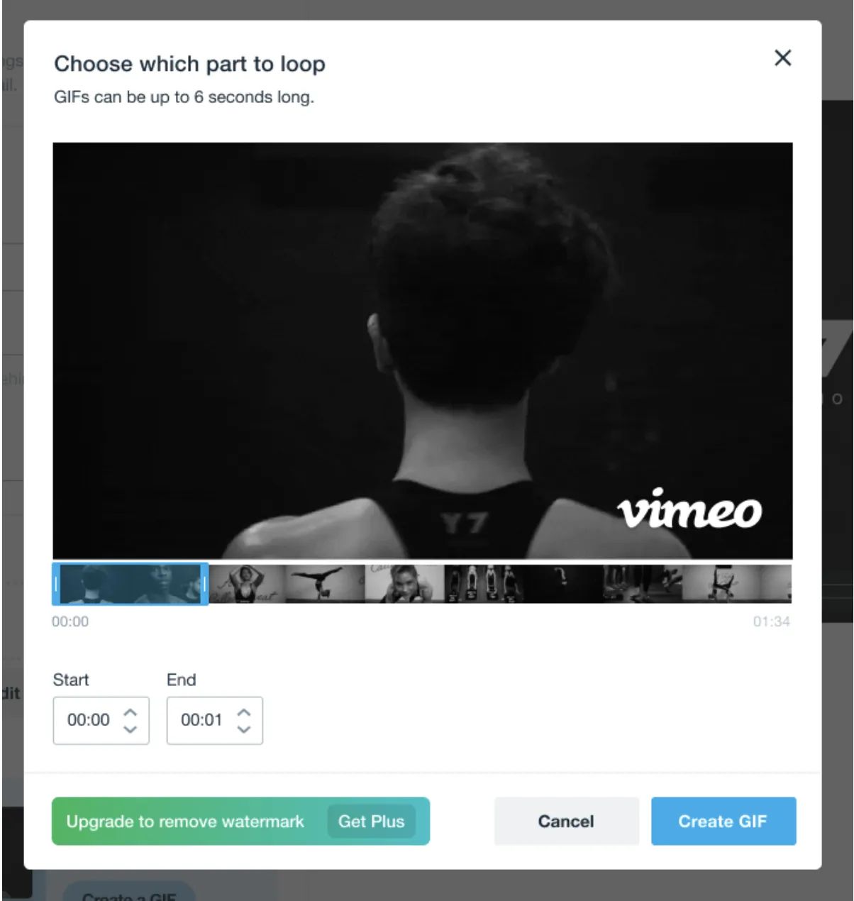 Making a GIF using Vimeo's video looper