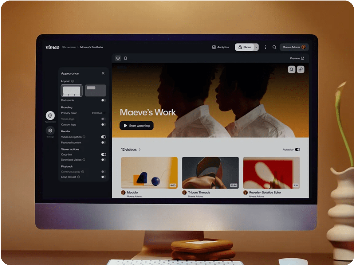 Showcasing work on a CMS platform