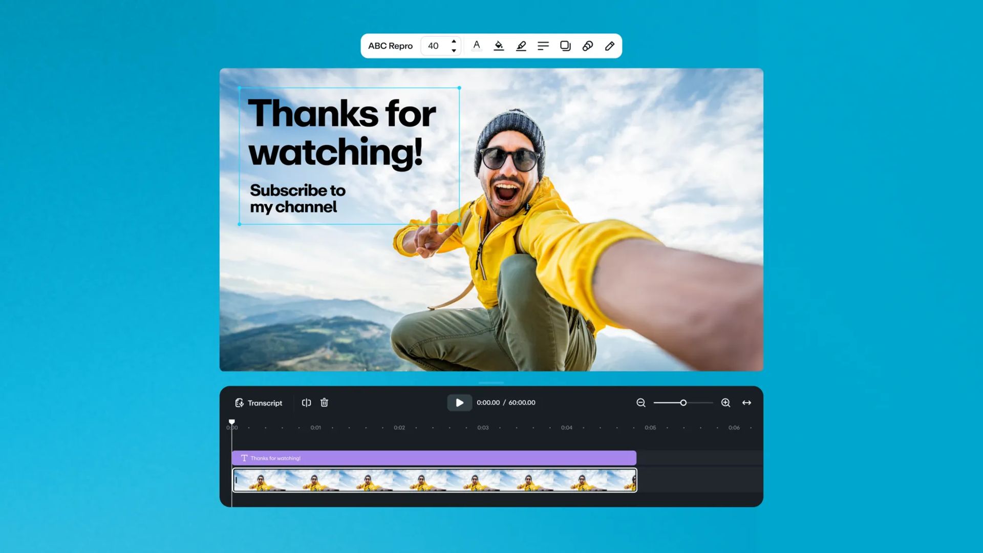 Video end screen that says Thanks for Watching!