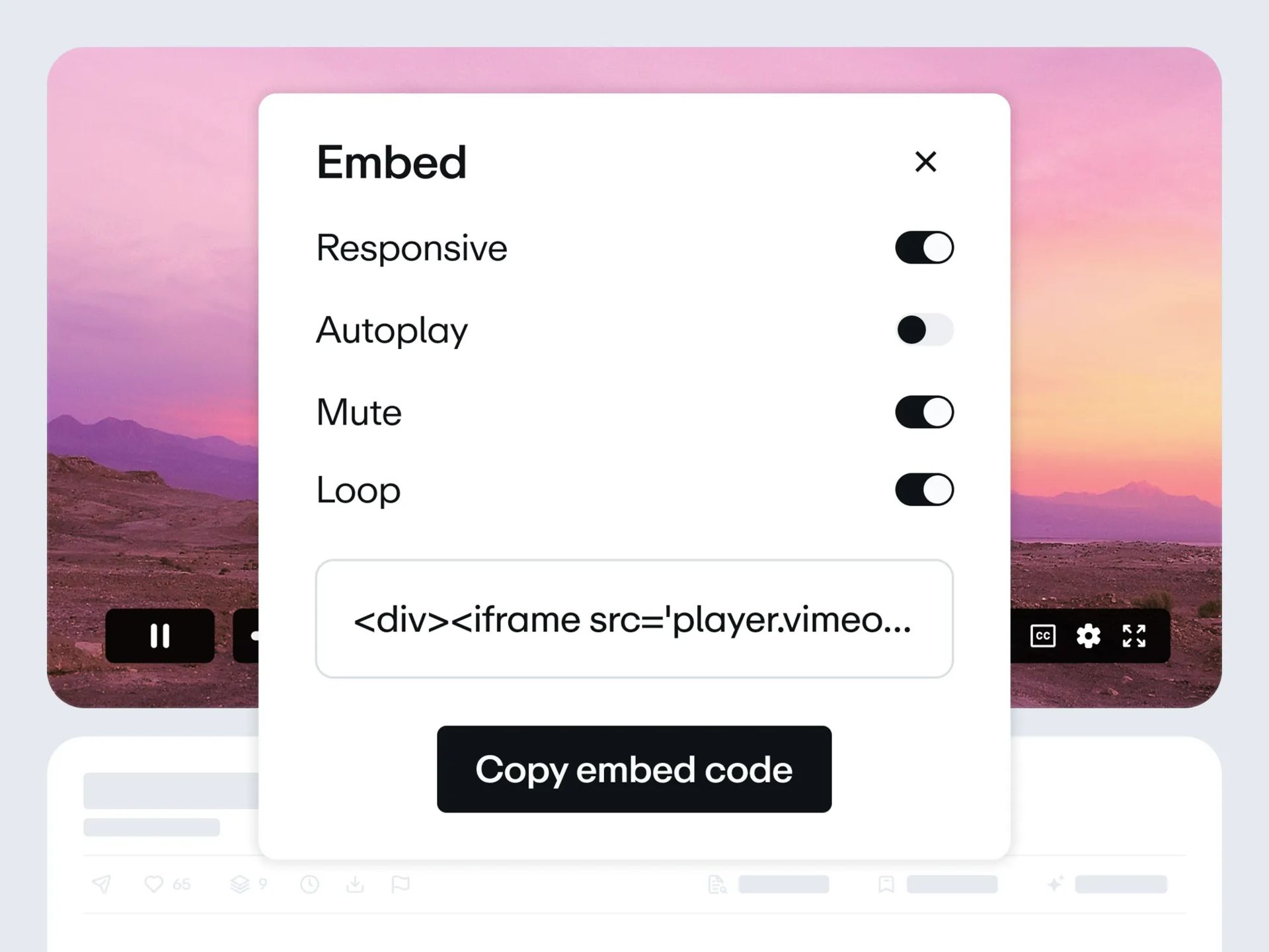Vimeo video library for a team