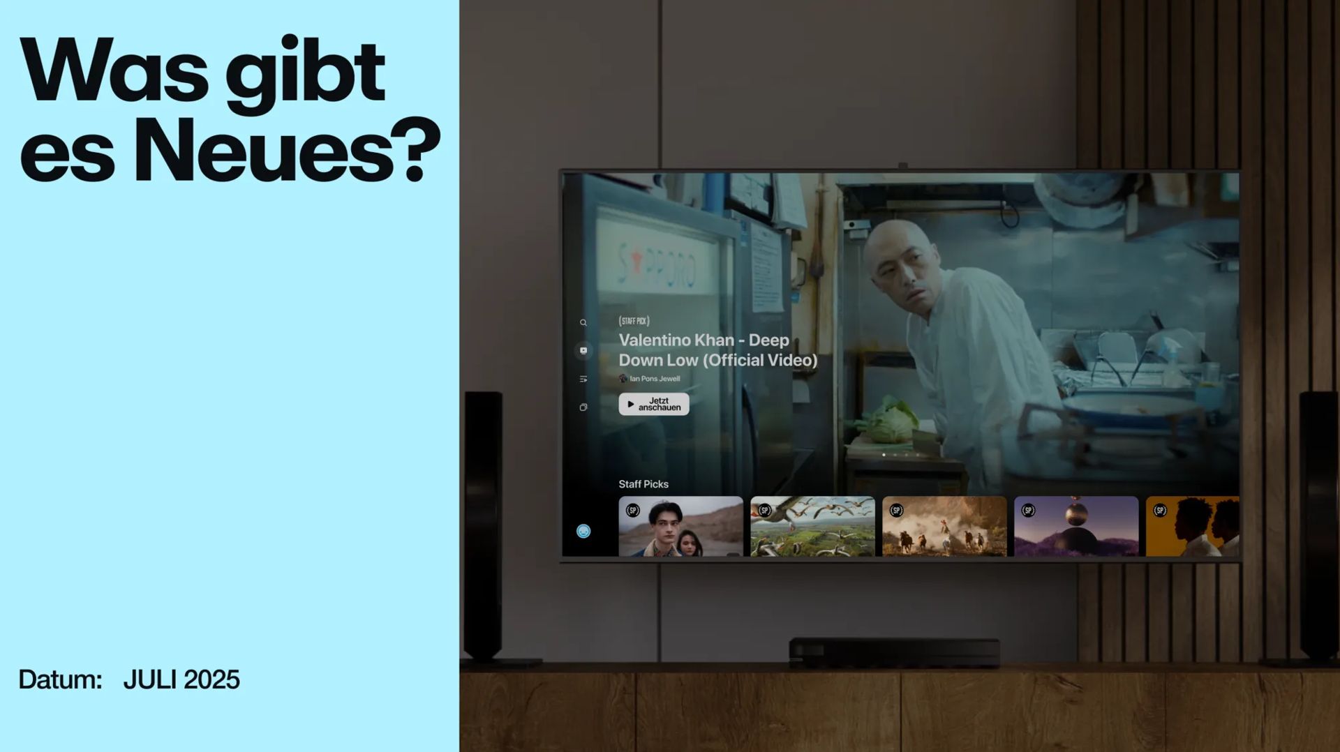 Apple TV-App von Vimeo auf einem Fernsehbildschirm 