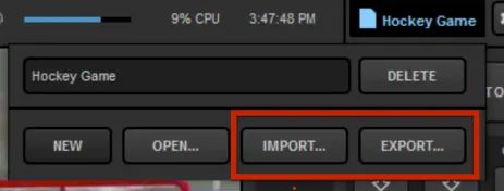 Vimeo interface showing the Import/Export interface options.