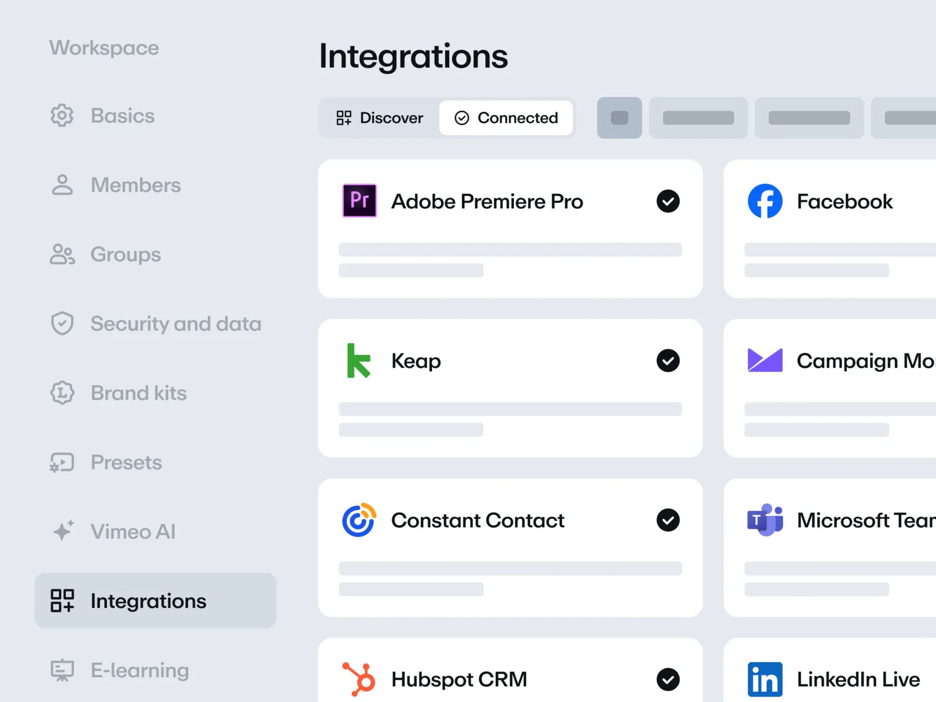 Integrations per Workspace