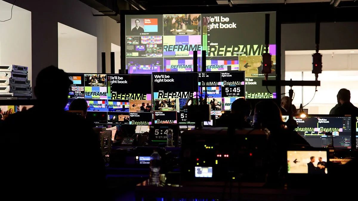 Vimeo Reframe conference behind the scenes film screens