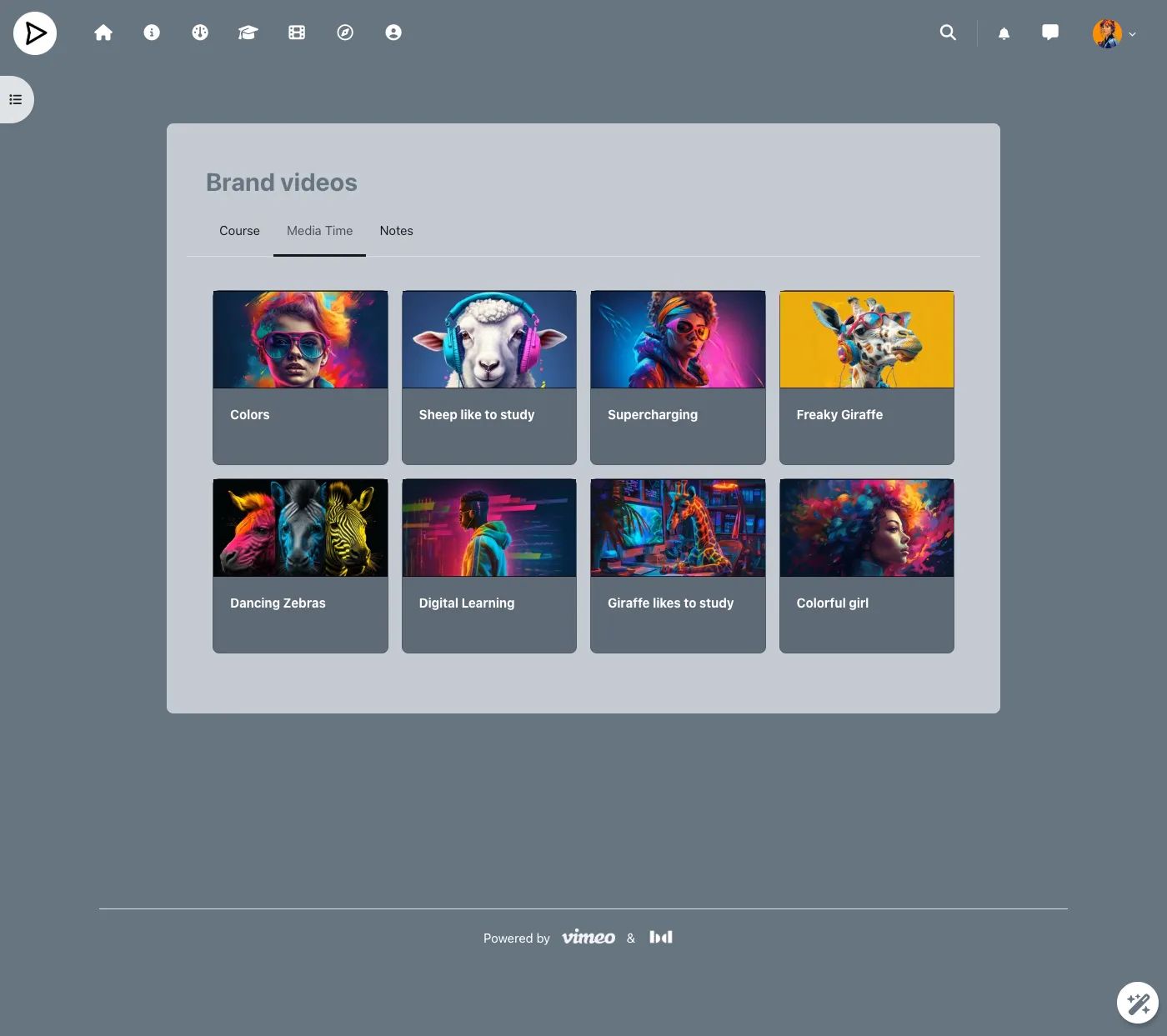 All videos, easily accessible in Moodle