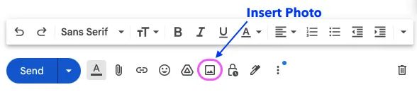 Insert image in Gmail icon