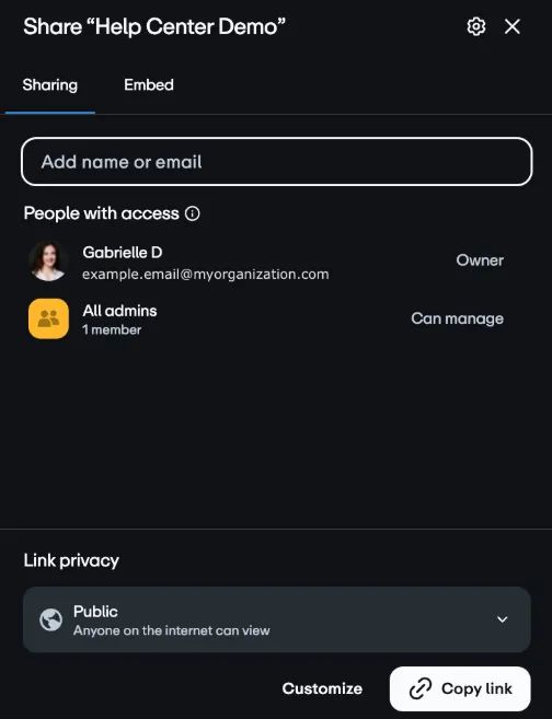 Share video link