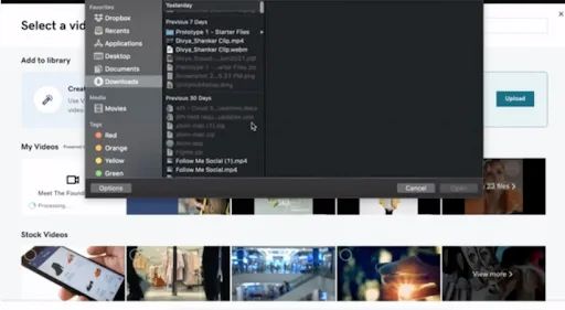 Uploading a video to Godaddy from Vimeo