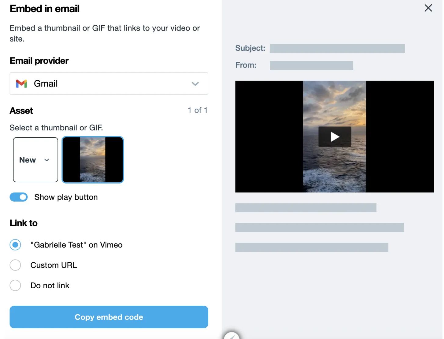 Embed a video in email